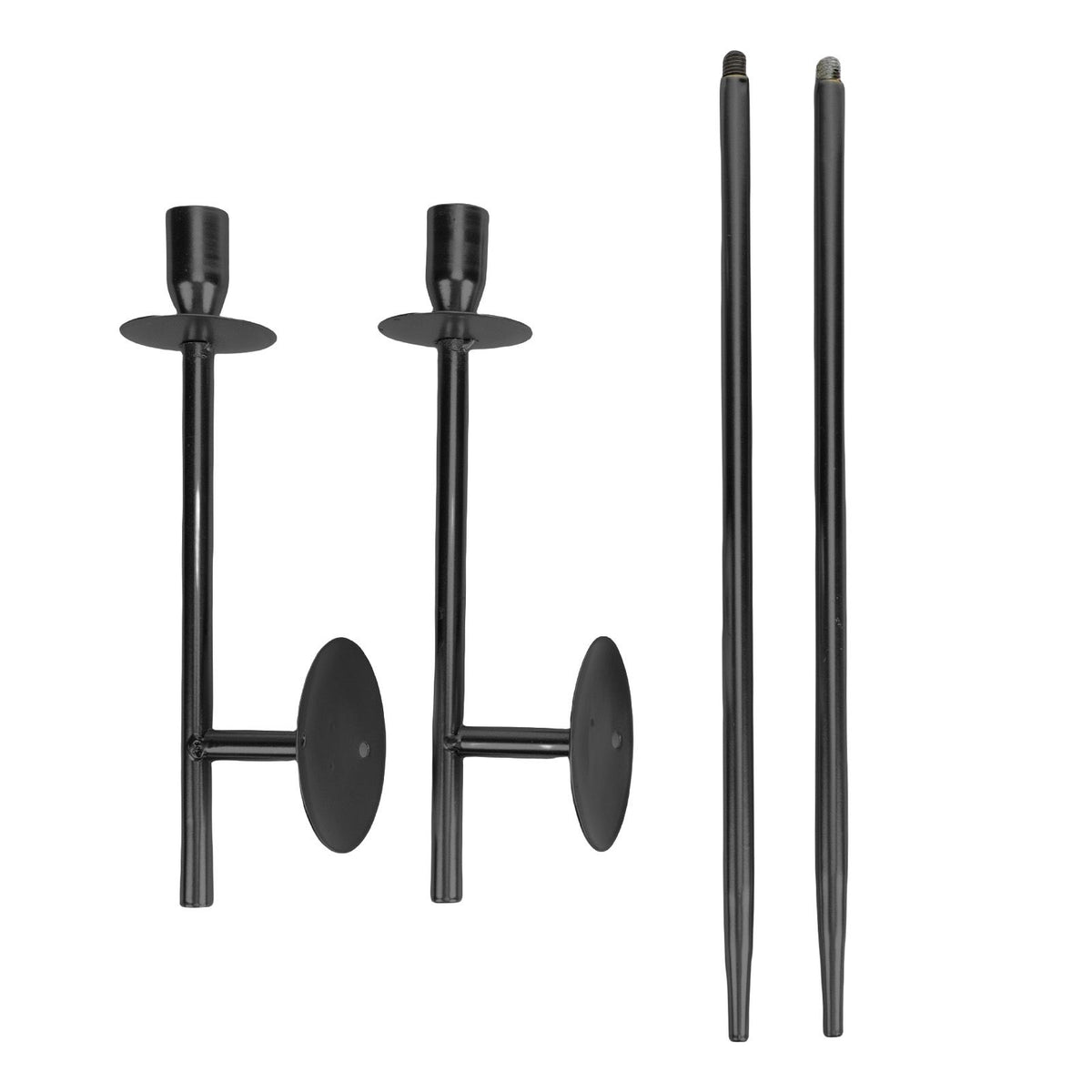 2pcs Wall Mount Candle Holders Decor for Home Modern Vintage Large Candlestick Art for Dining Room Fireplace Living Room Bedroom 25.0in Black