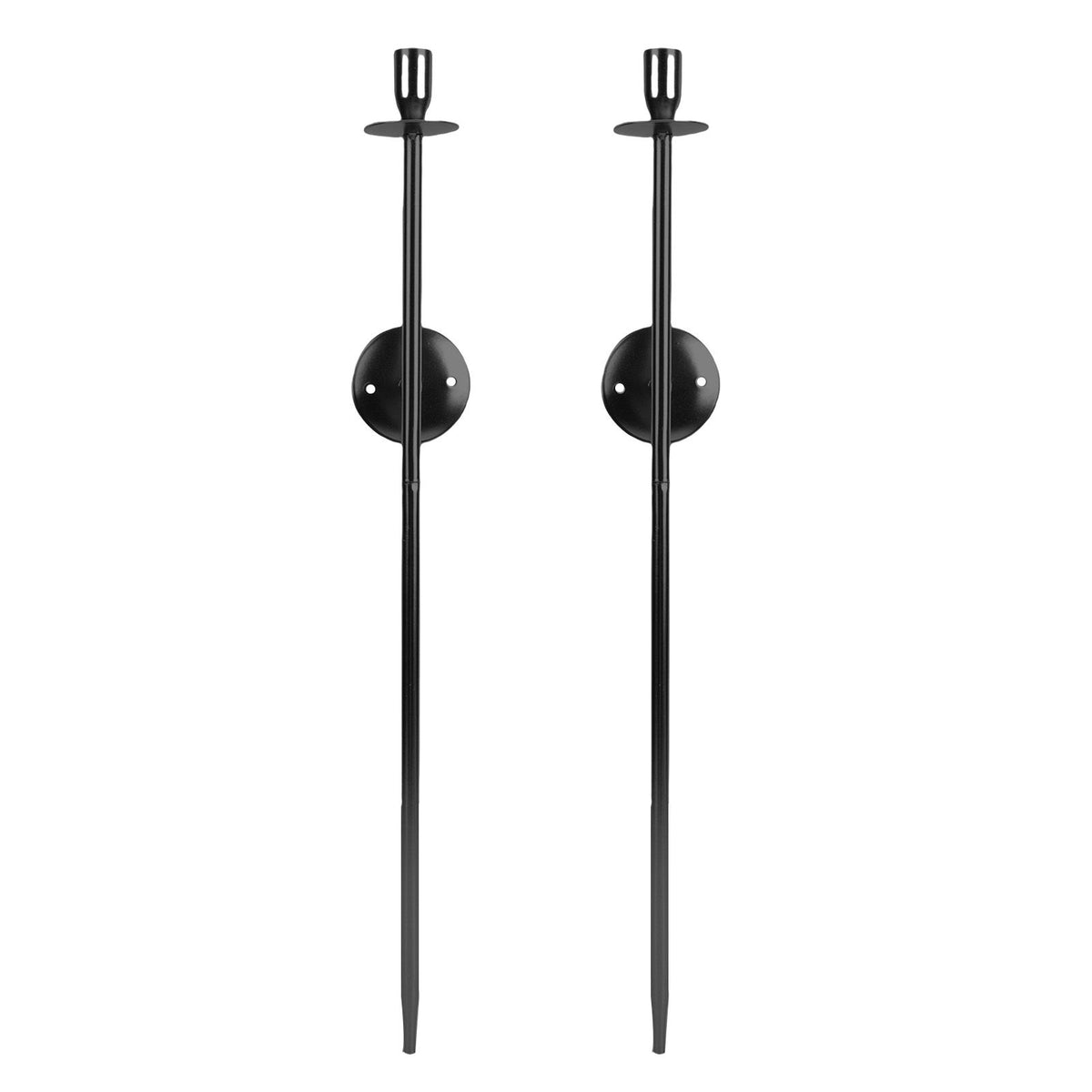 2pcs Wall Mount Candle Holders Decor for Home Modern Vintage Large Candlestick Art for Dining Room Fireplace Living Room Bedroom 25.0in Black
