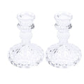 Candlestick Holders Set Clear Glass Taper Candle Holders for Wedding Party Romantic Dinner Festival Windowsill Decor 2pcs