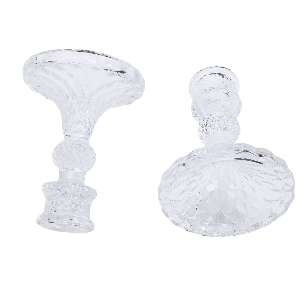 Candlestick Holders Set Clear Glass Taper Candle Holders for Wedding Party Romantic Dinner Festival Windowsill Decor 2pcs