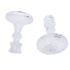 Candlestick Holders Set Clear Glass Taper Candle Holders for Wedding Party Romantic Dinner Festival Windowsill Decor 2pcs