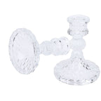 Candlestick Holders Set Clear Glass Taper Candle Holders for Wedding Party Romantic Dinner Festival Windowsill Decor 2pcs