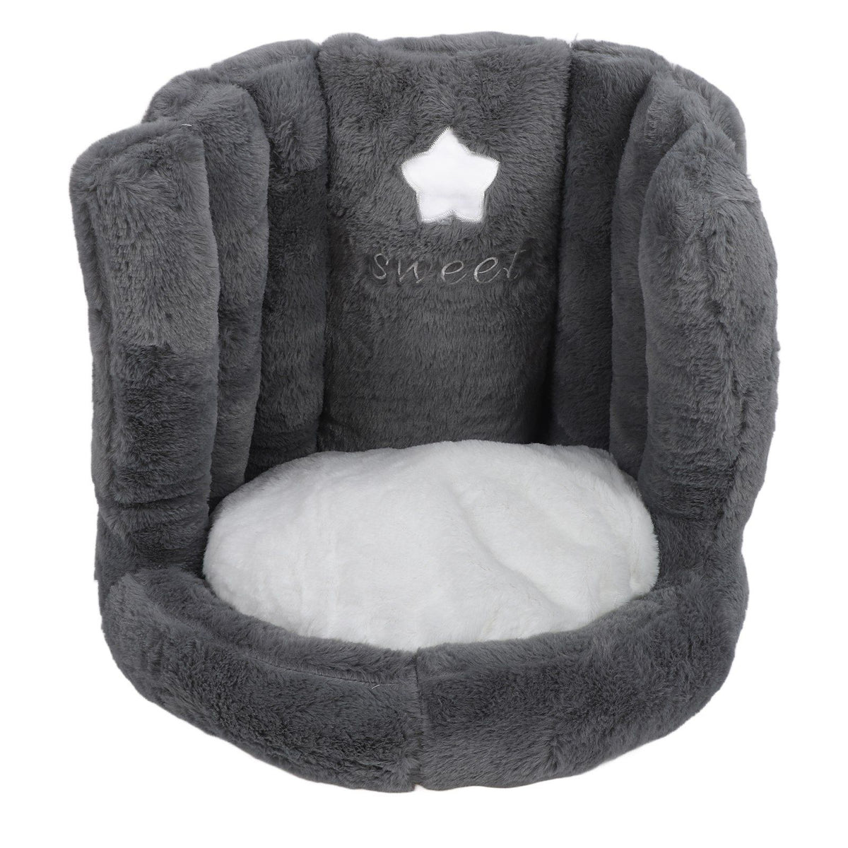 Floor Chair with Back Support Chair Cushion Anti Slip Cute Soft Comfort Velvet Floor Pillow Seating for Office Kids Grey