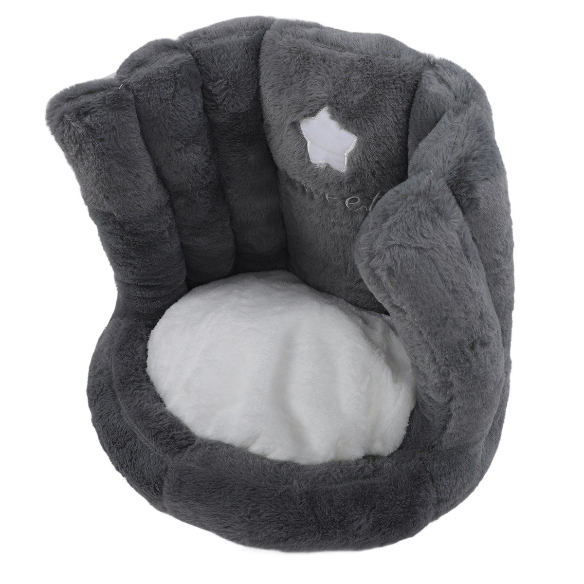 Floor Chair with Back Support Chair Cushion Anti Slip Cute Soft Comfort Velvet Floor Pillow Seating for Office Kids Grey
