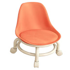Kids Low Rolling Stool with Backrest Low Height Roller Stool with Universal Wheels Low Roller Seat Step Stool Orange