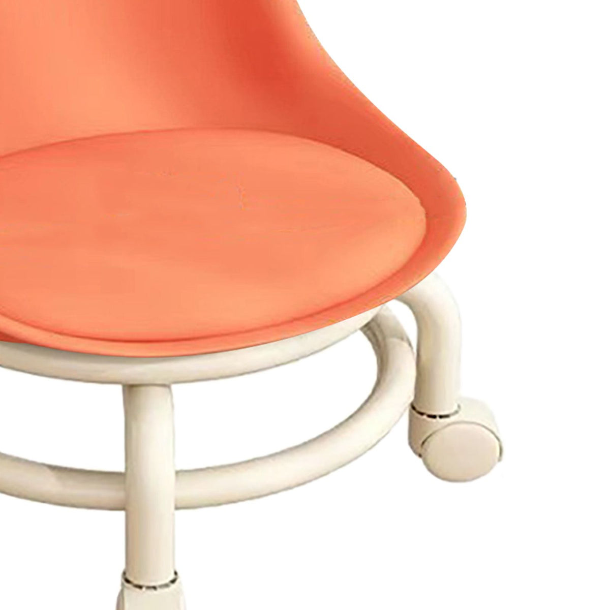 Kids Low Rolling Stool with Backrest Low Height Roller Stool with Universal Wheels Low Roller Seat Step Stool Orange