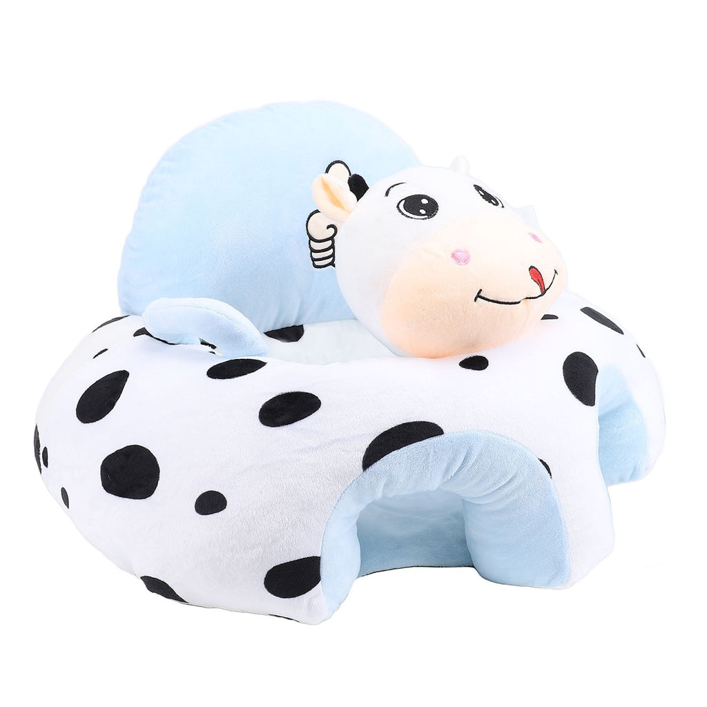Infant Support Seat with Two Handles Comfortable Plush Cartoon Anti Slip Bottom Infant Learning Sitting Chair for Home