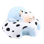 Infant Support Seat with Two Handles Comfortable Plush Cartoon Anti Slip Bottom Infant Learning Sitting Chair for Home