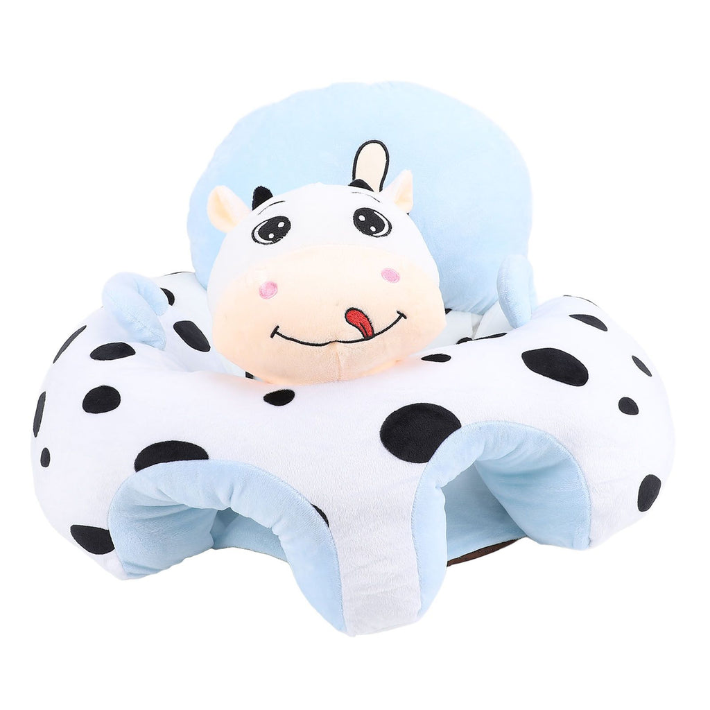 Infant Support Seat with Two Handles Comfortable Plush Cartoon Anti Slip Bottom Infant Learning Sitting Chair for Home