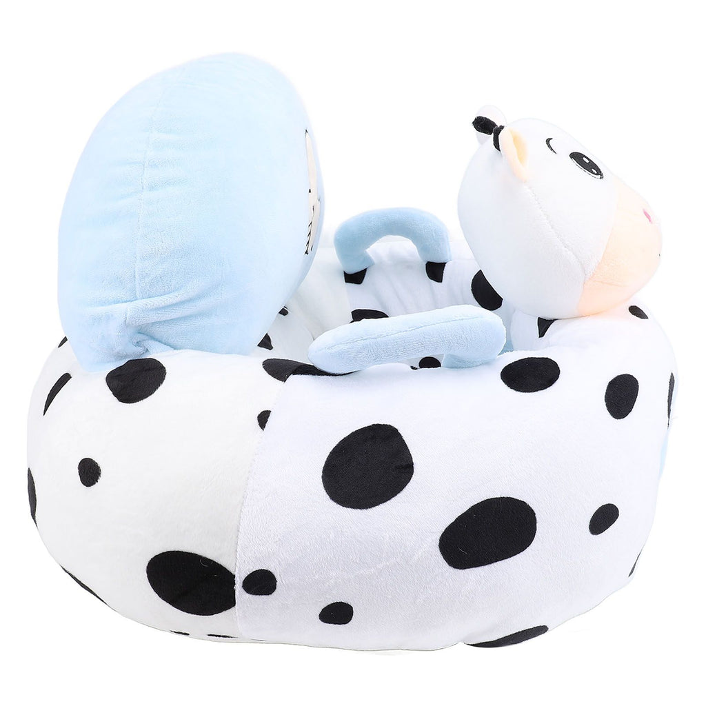 Infant Support Seat with Two Handles Comfortable Plush Cartoon Anti Slip Bottom Infant Learning Sitting Chair for Home