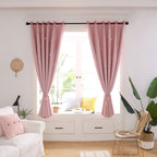 Hollow Out Star Style Window Voile Tulle Curtain Sheer Panels Bedroom Living Room DecorPink