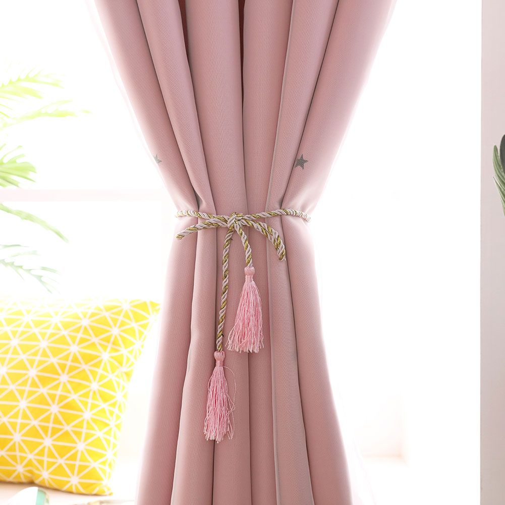 Hollow Out Star Style Window Voile Tulle Curtain Sheer Panels Bedroom Living Room DecorPink