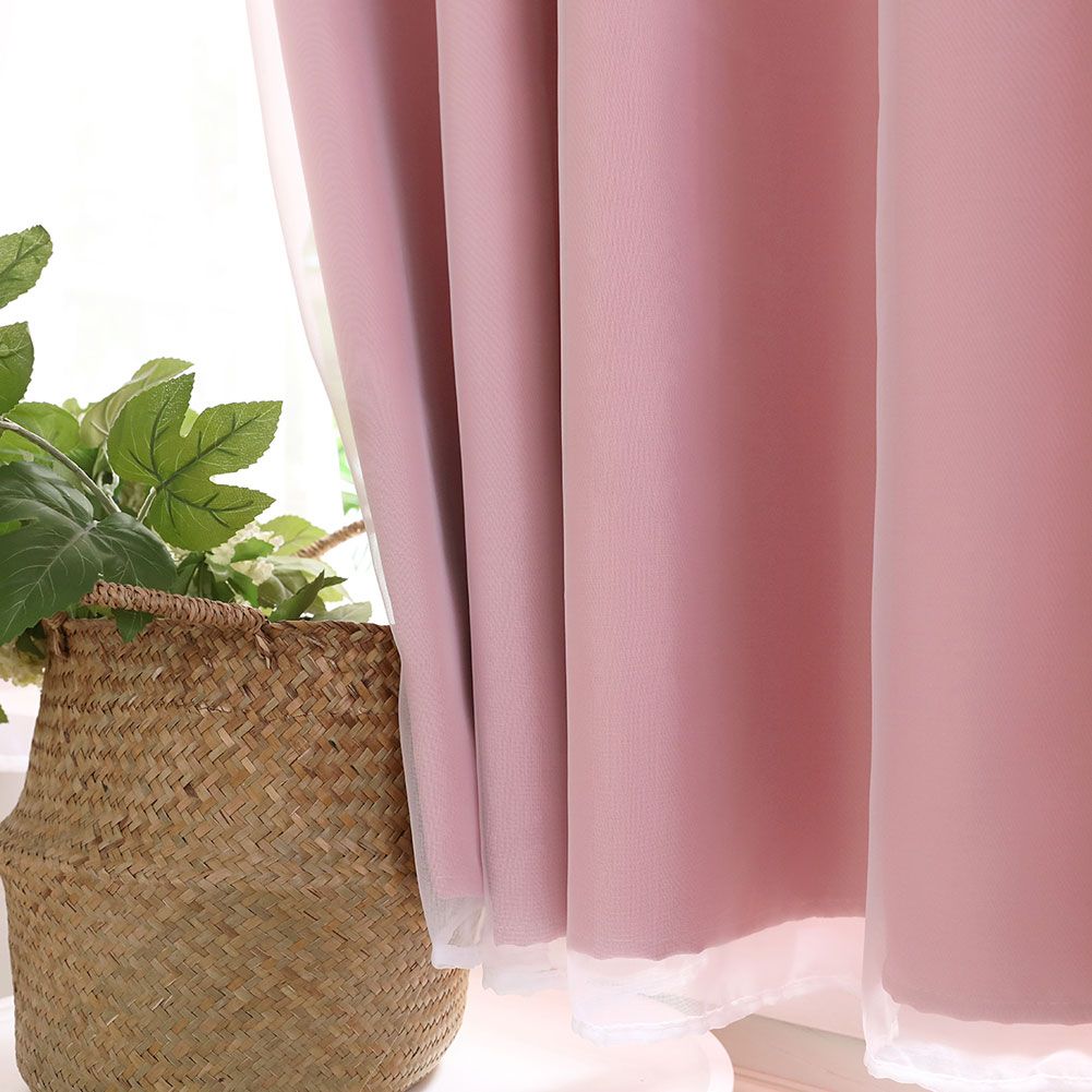 Hollow Out Star Style Window Voile Tulle Curtain Sheer Panels Bedroom Living Room DecorPink