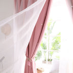 Hollow Out Star Style Window Voile Tulle Curtain Sheer Panels Bedroom Living Room DecorPink