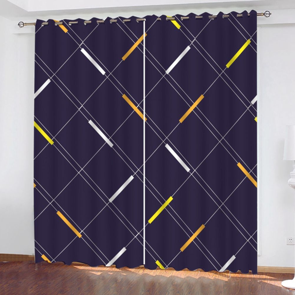 Modern Digital Printing Blackout Curtains Shade Window Drapes for Bedroom Living Room213x183cm