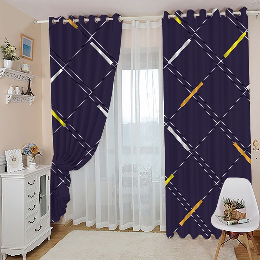 Modern Digital Printing Blackout Curtains Shade Window Drapes for Bedroom Living Room213x183cm