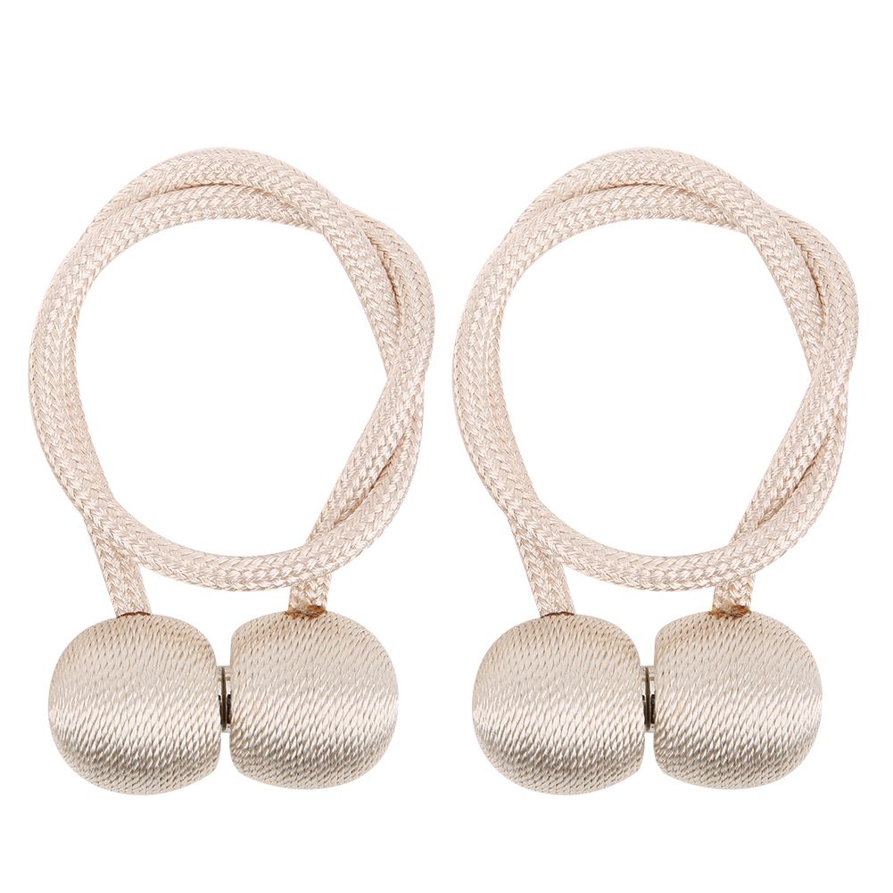 2Pcs Strong Magnetic Curtain Tiebacks Tie Backs Buckle Holder Holdbacks Window Decorative AccessoriesBeige