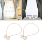 2Pcs Strong Magnetic Curtain Tiebacks Tie Backs Buckle Holder Holdbacks Window Decorative AccessoriesBeige