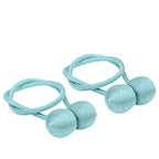 2Pcs Strong Magnetic Curtain Tiebacks Tie Backs Buckle Holder Holdbacks Window Decorative Accessories(BlueGreen )