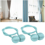 2Pcs Strong Magnetic Curtain Tiebacks Tie Backs Buckle Holder Holdbacks Window Decorative Accessories(BlueGreen )