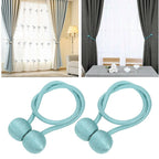 2Pcs Strong Magnetic Curtain Tiebacks Tie Backs Buckle Holder Holdbacks Window Decorative Accessories(BlueGreen )