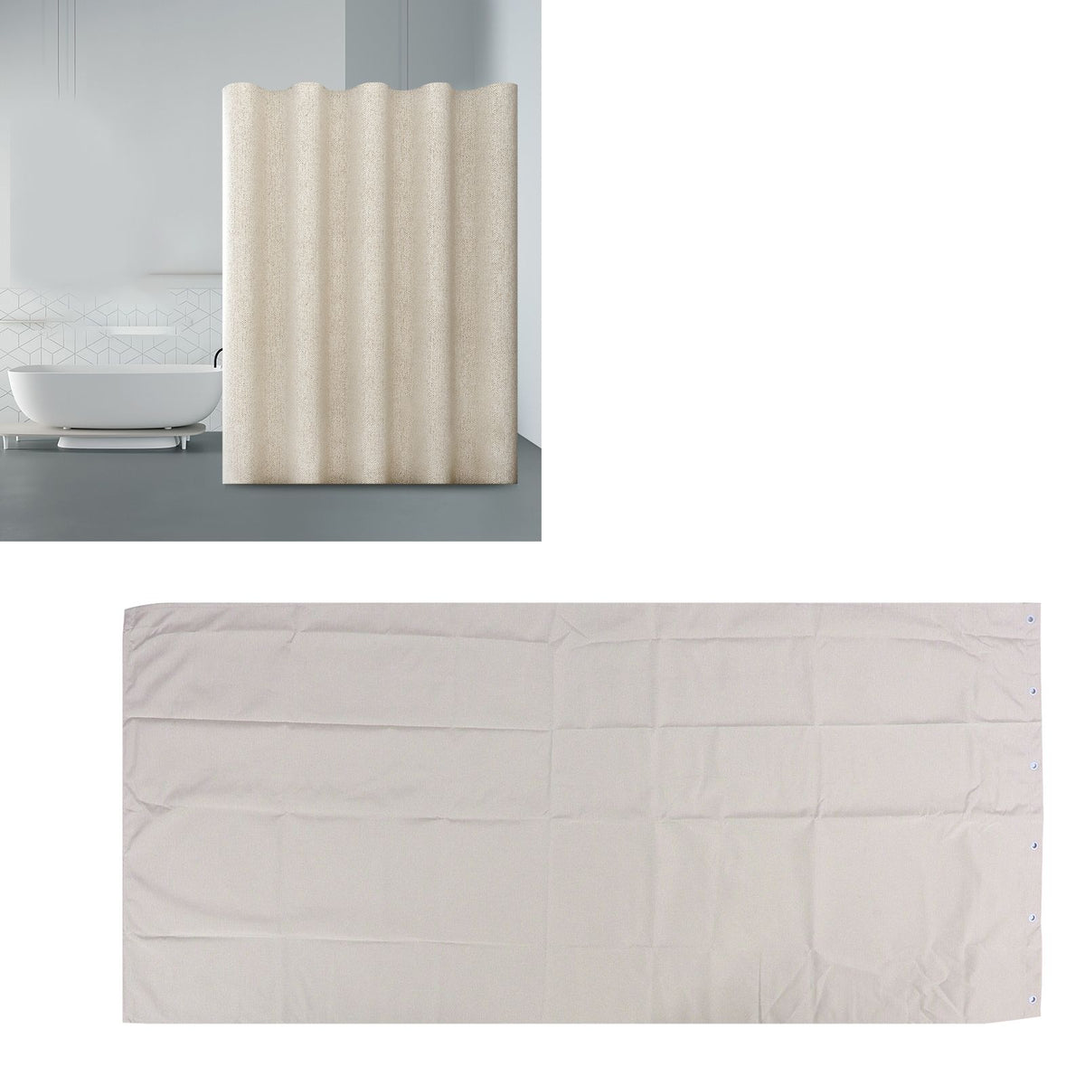 Shower Curtain Polyester Fabric Waterproof Thicken Bath Curtain Partition for BathroomBeige 80x180cm