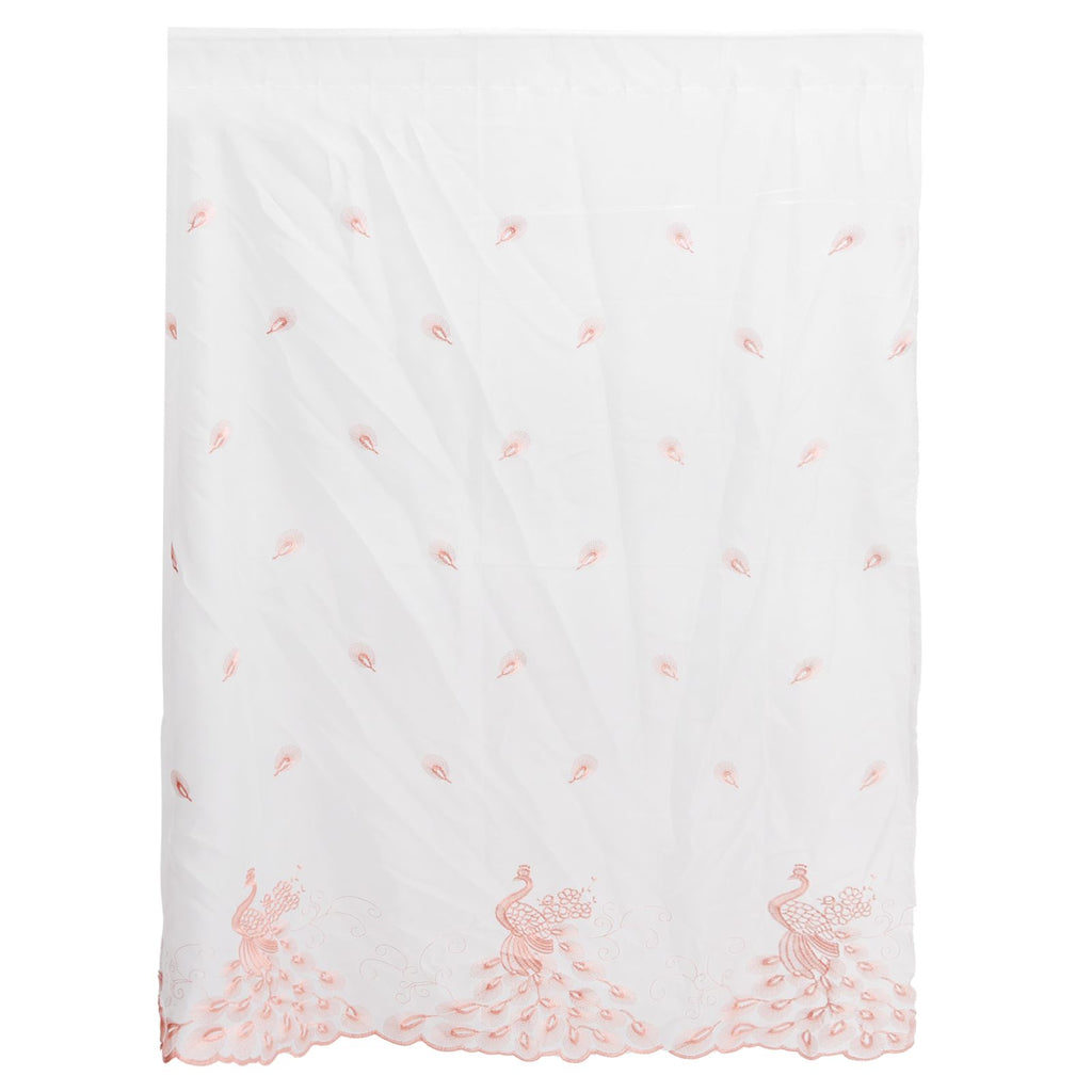 Curtain Peacock Embroidered Pattern Window Screening Curtain for Living Room Bedroom