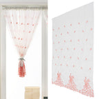 Curtain Peacock Embroidered Pattern Window Screening Curtain for Living Room Bedroom