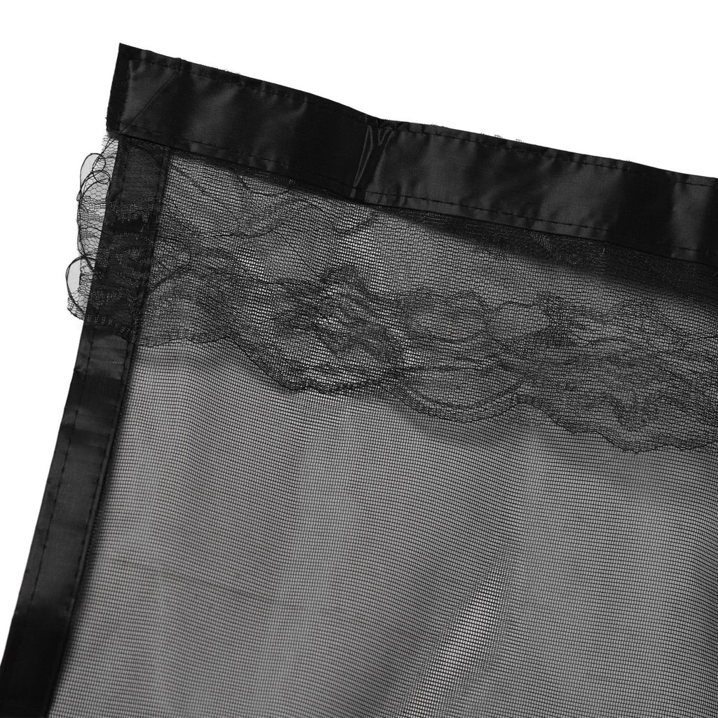 Magnetic Closure Mute Door Curtain Household Anti Bugs Door Curtain Screen with Hook and Loop Solid Black Hook 90x220