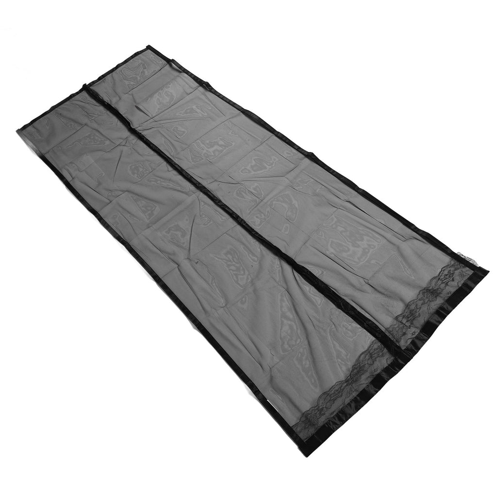 Magnetic Closure Mute Door Curtain Household Anti Bugs Door Curtain Screen with Hook and Loop Solid Black Hook 90x220