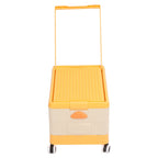 Rolling Toy Storage Bin Toy Storage Organizer Bin with Lid Wheels Children Building Blocks Organizer Orange