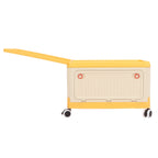 Rolling Toy Storage Bin Toy Storage Organizer Bin with Lid Wheels Children Building Blocks Organizer Orange