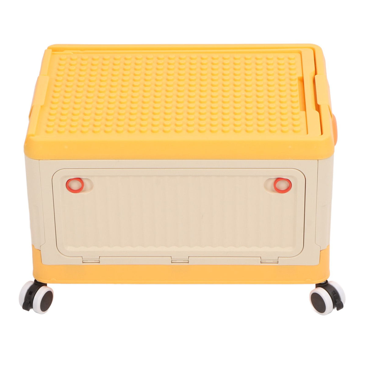 Rolling Toy Storage Bin Toy Storage Organizer Bin with Lid Wheels Children Building Blocks Organizer Orange