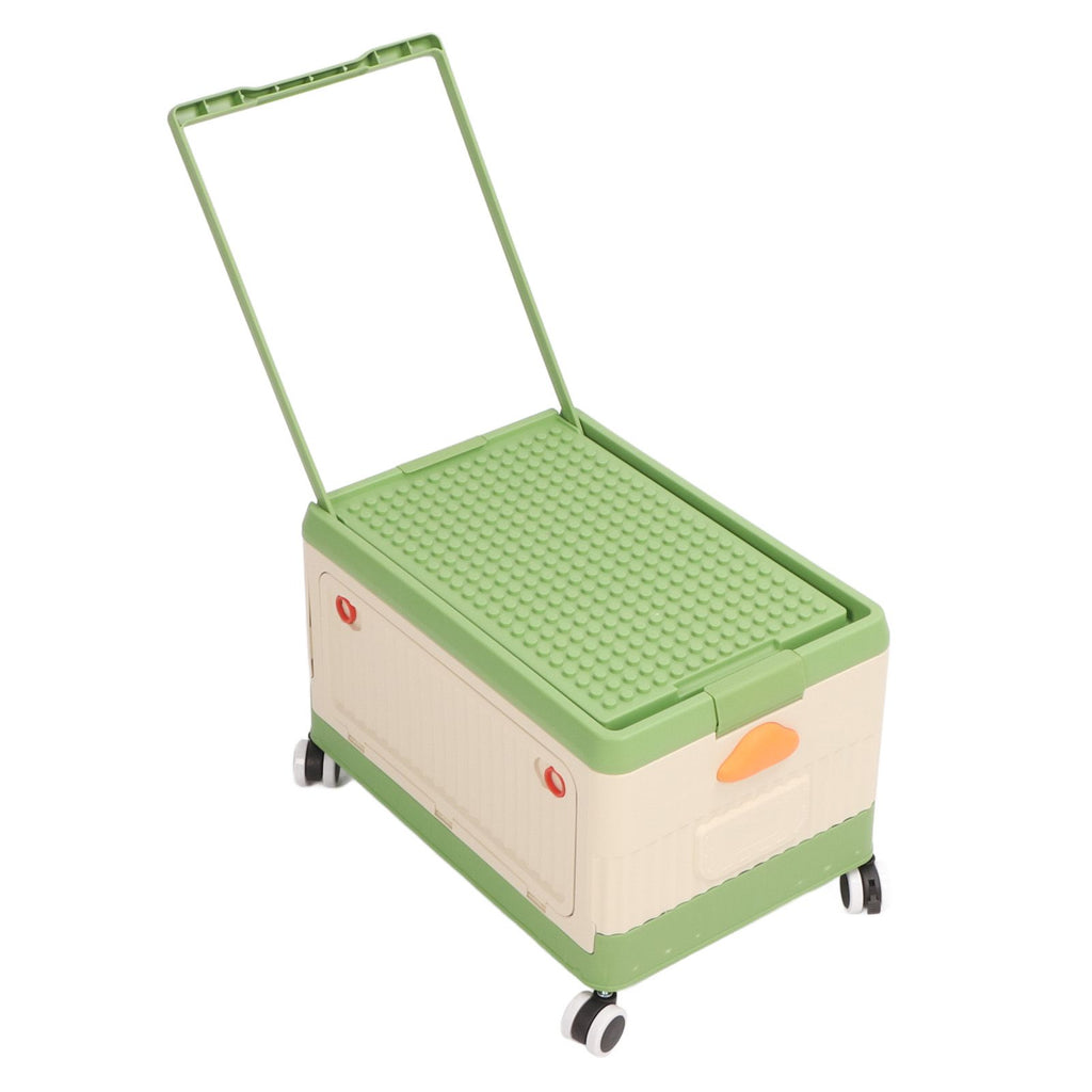 Rolling Toy Storage Bin Toy Storage Organizer Bin with Lid Wheels Children Building Blocks Organizer Green