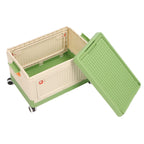 Rolling Toy Storage Bin Toy Storage Organizer Bin with Lid Wheels Children Building Blocks Organizer Green