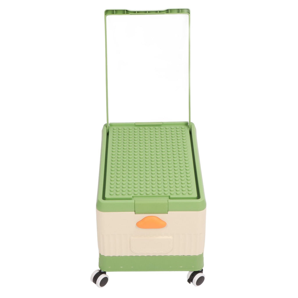 Rolling Toy Storage Bin Toy Storage Organizer Bin with Lid Wheels Children Building Blocks Organizer Green