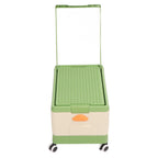 Rolling Toy Storage Bin Toy Storage Organizer Bin with Lid Wheels Children Building Blocks Organizer Green