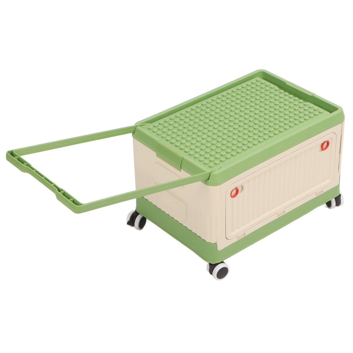 Rolling Toy Storage Bin Toy Storage Organizer Bin with Lid Wheels Children Building Blocks Organizer Green