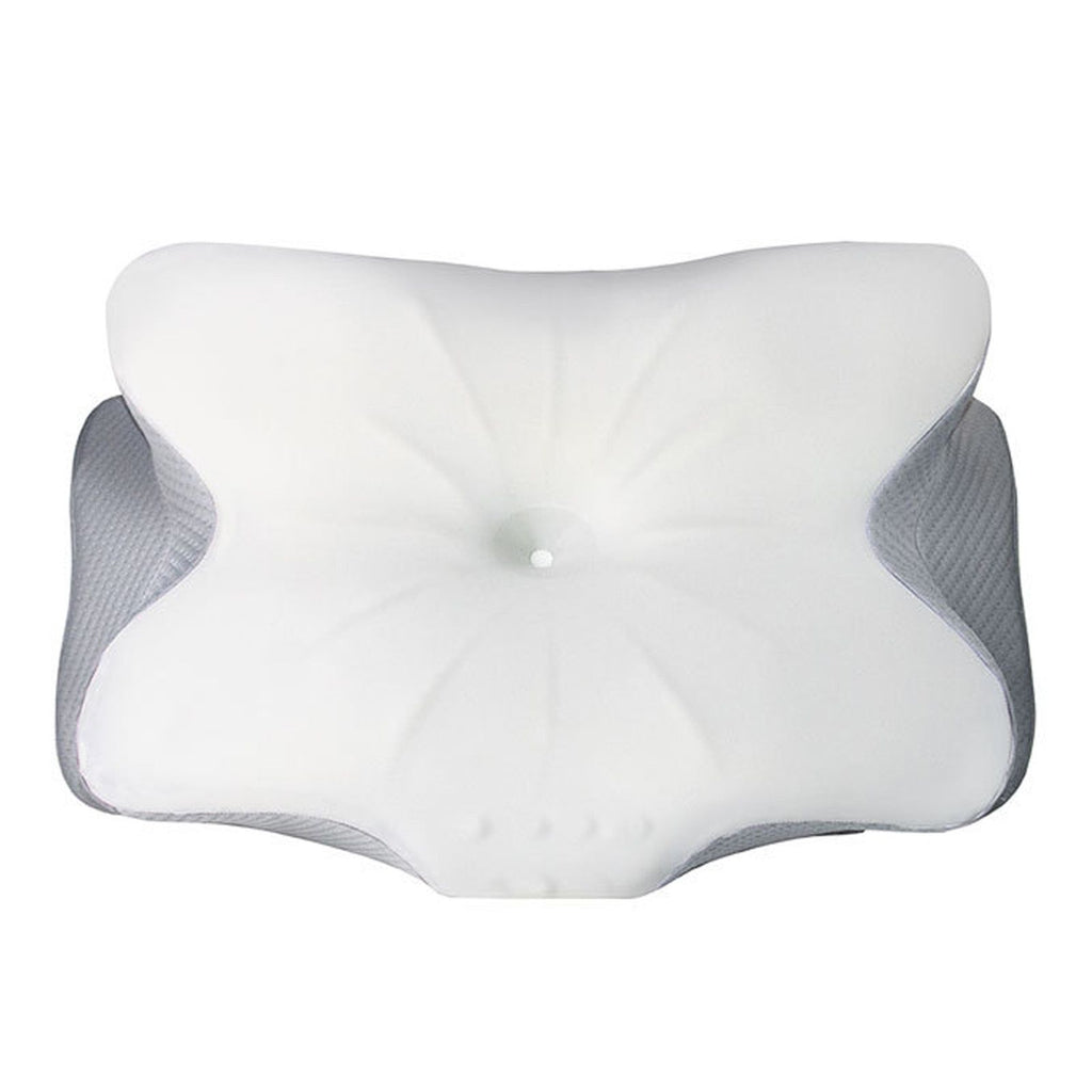 Cervical Pillow Memory Foam Soft Breathable Ergonomic Thickened Ice Silk Neck Support Pillow for Adults Sleeping White Gray Dot Jacquard
