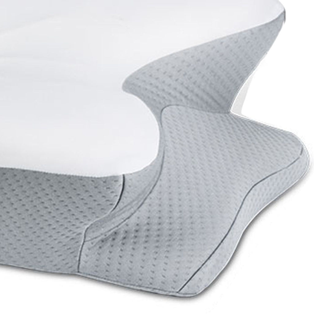 Cervical Pillow Memory Foam Soft Breathable Ergonomic Thickened Ice Silk Neck Support Pillow for Adults Sleeping White Gray Dot Jacquard