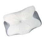 Cervical Pillow Memory Foam Soft Breathable Ergonomic Thickened Ice Silk Neck Support Pillow for Adults Sleeping White Gray Dot Jacquard