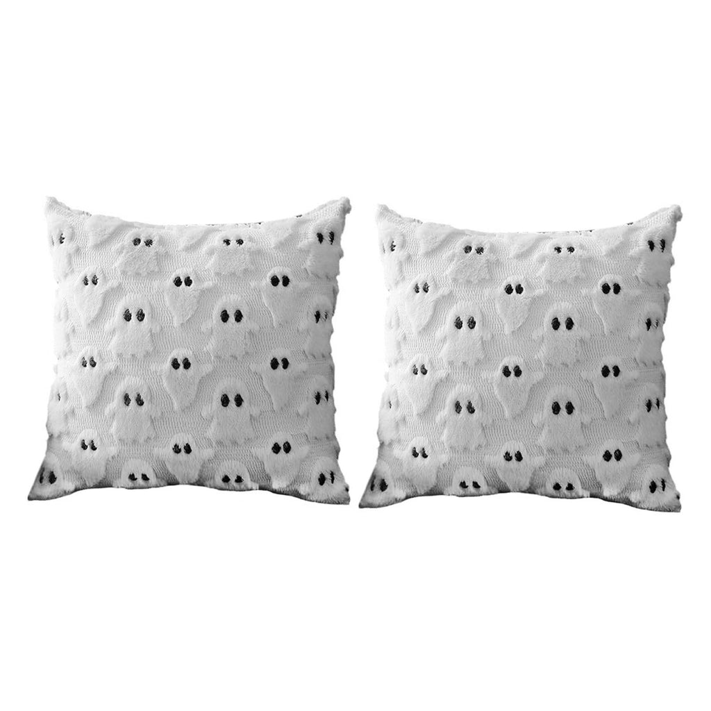 Ghost Pillow Case Comfort Decorative Soft Plush Throw Pillow Cover for Living Room Sofa Decor 2PCS