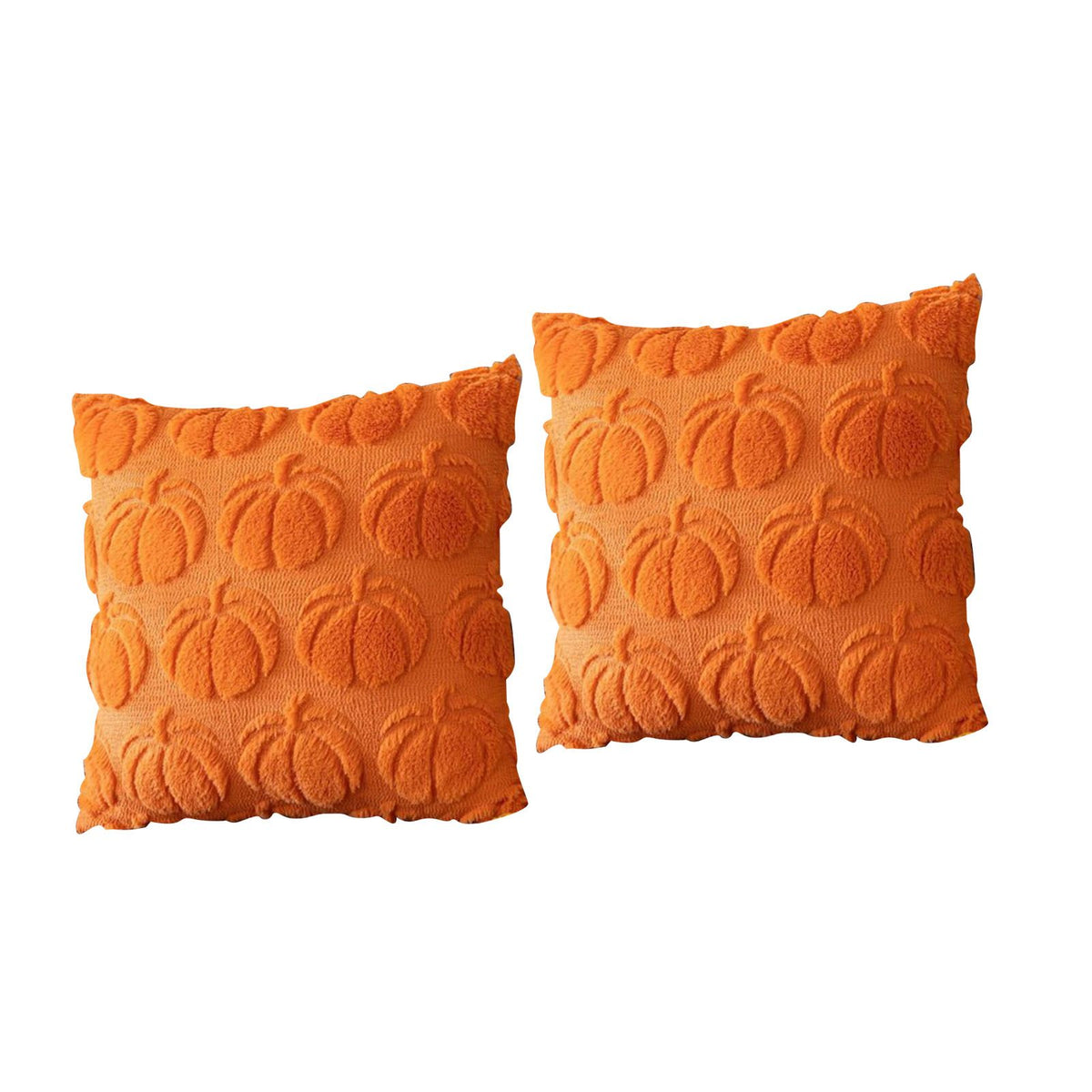 2pcs Pumpkin Fall Decorative Throw Pillow Covers Soft Pillow Cases for Chair Sofa Bedroom Living Room Home Decor Dark Orange