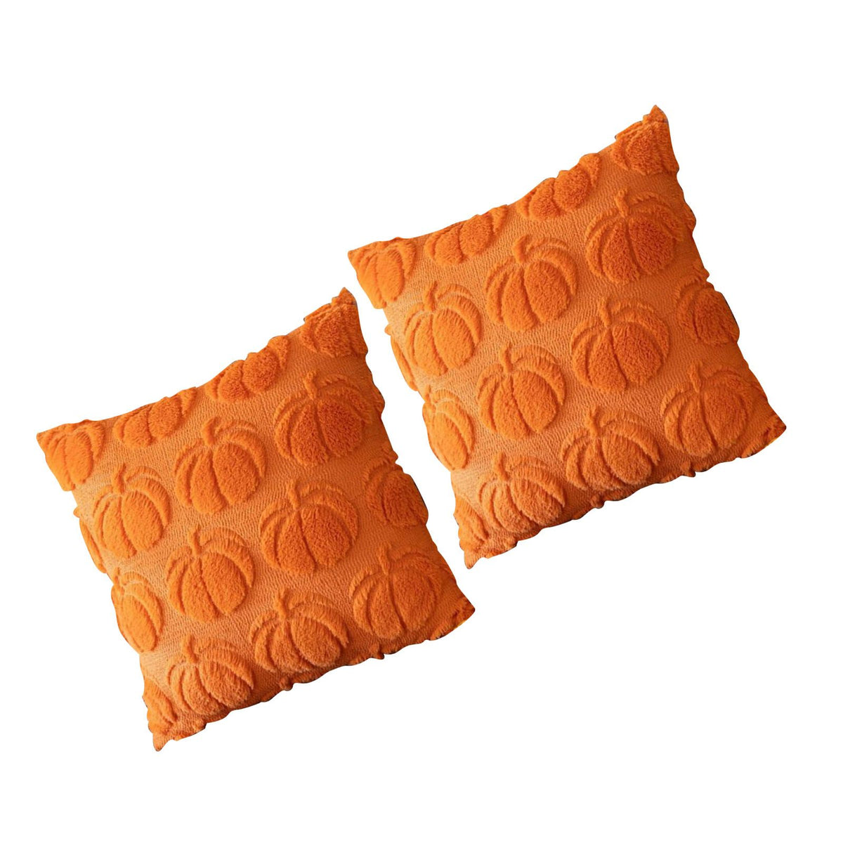 2pcs Pumpkin Fall Decorative Throw Pillow Covers Soft Pillow Cases for Chair Sofa Bedroom Living Room Home Decor Dark Orange