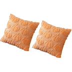 2pcs Pumpkin Fall Decorative Throw Pillow Covers Soft Pillow Cases for Chair Sofa Bedroom Living Room Home Decor Light Orange