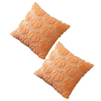 2pcs Pumpkin Fall Decorative Throw Pillow Covers Soft Pillow Cases for Chair Sofa Bedroom Living Room Home Decor Light Orange
