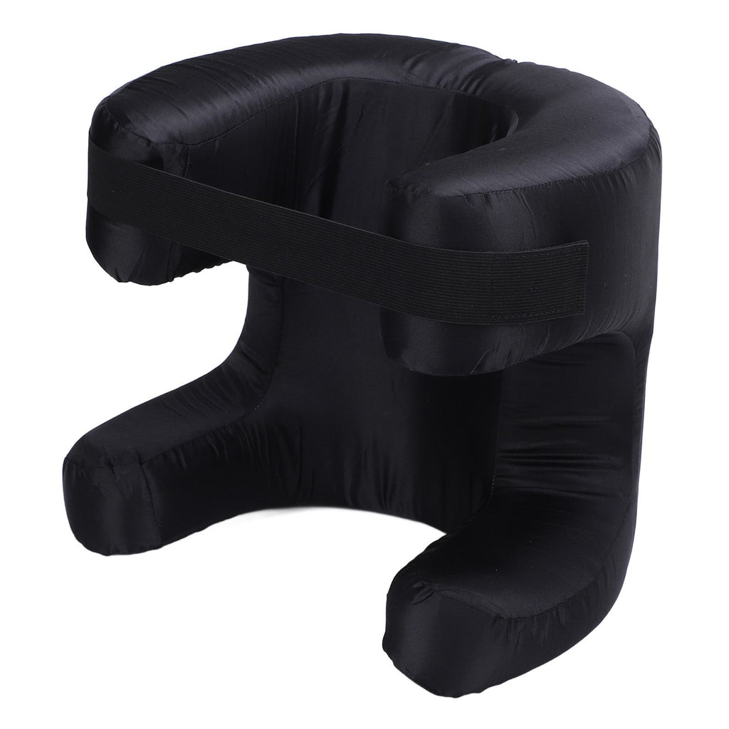 Face Pillow Silk Fabric Memory Foam Soft Cushioning Ergonomic Beauty Pillow for Back Sleep Black