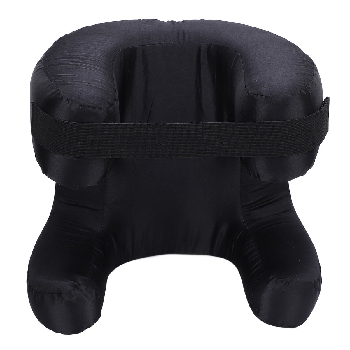 Face Pillow Silk Fabric Memory Foam Soft Cushioning Ergonomic Beauty Pillow for Back Sleep Black