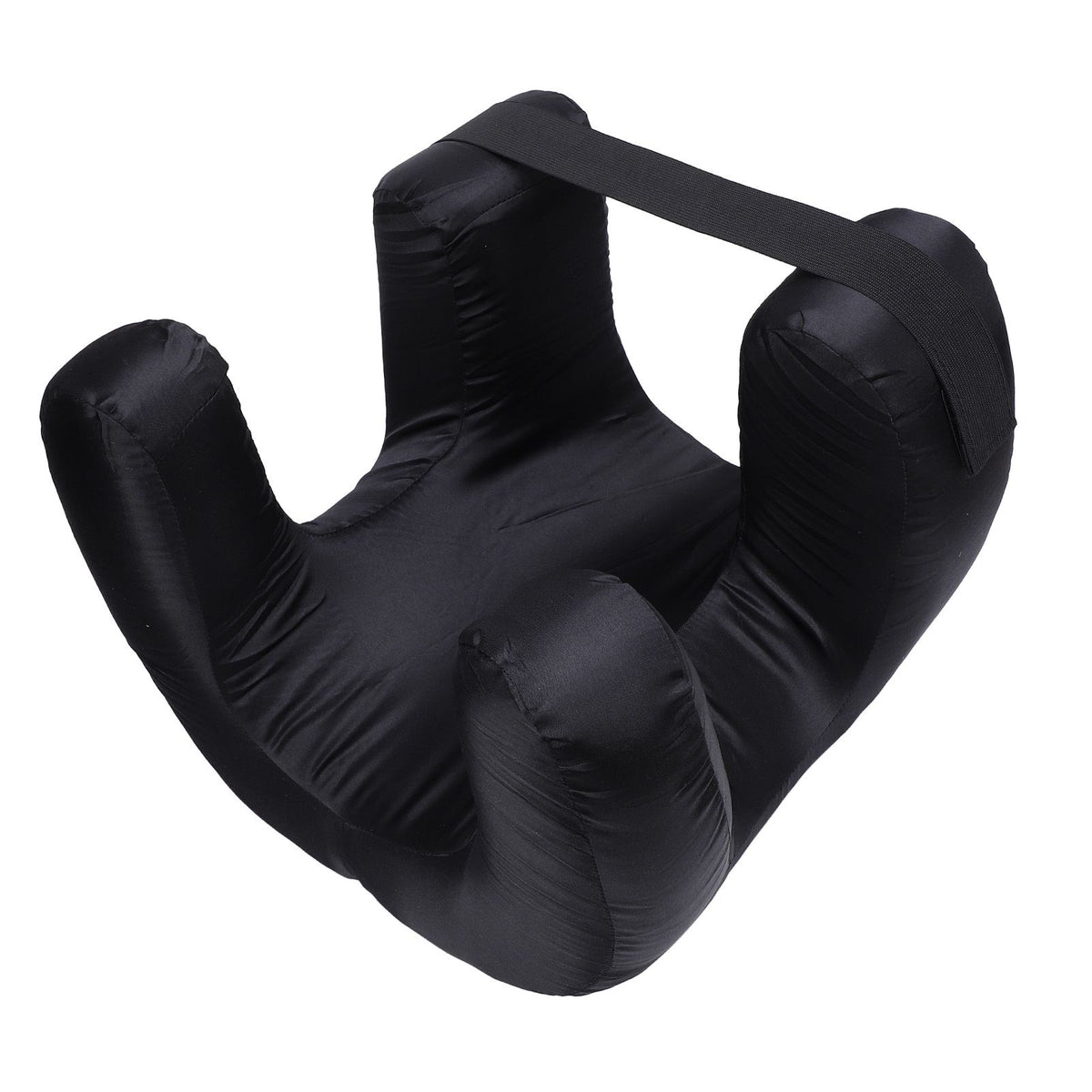 Face Pillow Silk Fabric Memory Foam Soft Cushioning Ergonomic Beauty Pillow for Back Sleep Black