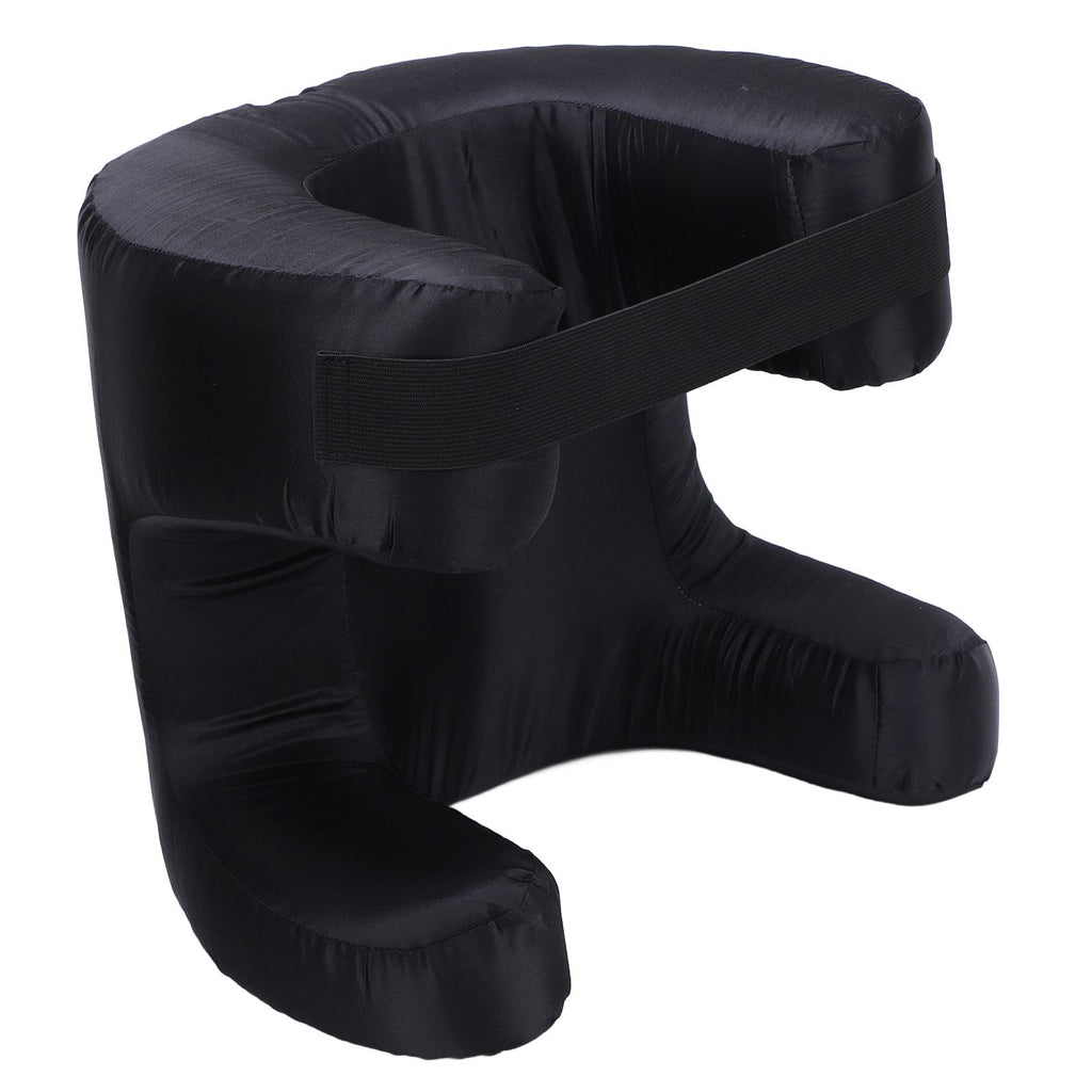 Face Pillow Silk Fabric Memory Foam Soft Cushioning Ergonomic Beauty Pillow for Back Sleep Black